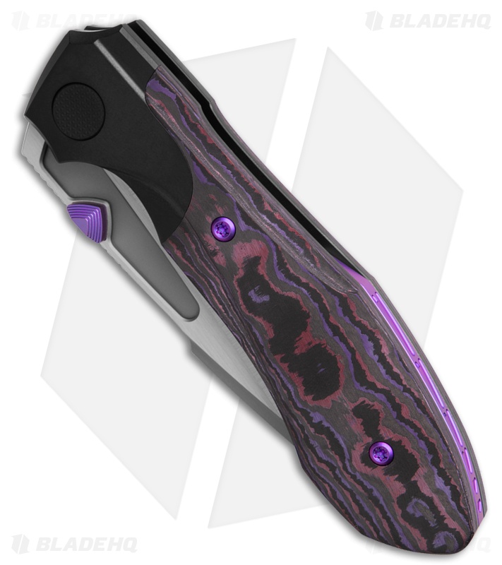 Null Knives Voodoo Doll Frame Lock Knife Ti/Purple Haze CF (3.2" SW)