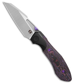 Null Knives Voodoo Doll Frame Lock Knife Ti/Purple Haze CF (3.2" SW)