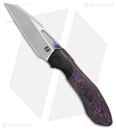 Null Knives Voodoo Doll Frame Lock Knife Ti/Purple Haze CF (3.2" SW)