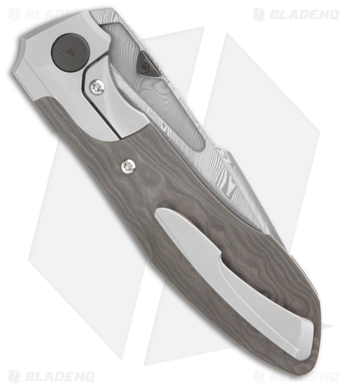 Null Knives Voodoo Knife | Black Camo CF + Damasteel
