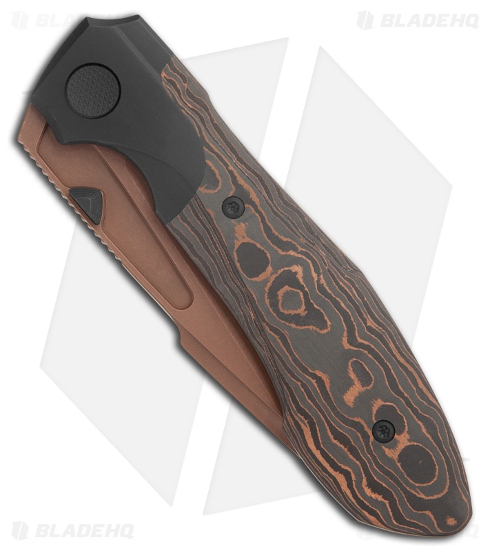 Null Knives Voodoo Frame Lock Knife Copper Camo Carbon Fiber (3.6" Copper PVD)
