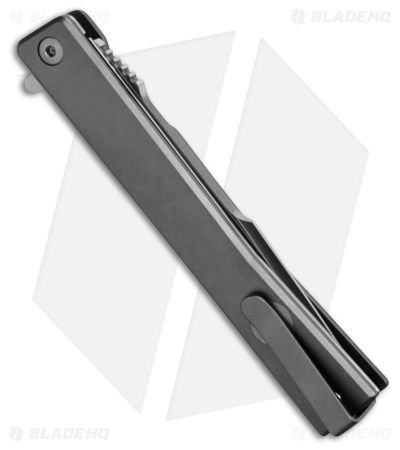 Ocaso Solstice Harpoon Liner Lock Knife Black Titanium (3.5" Black)
