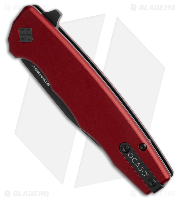 Ocaso Strategy Liner Lock Knife Red Aluminum (3.5" Black) 29RDB