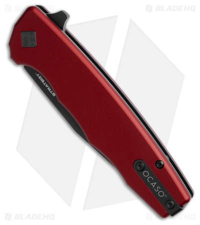 Ocaso Strategy Liner Lock Knife Red Aluminum (3.5" Black) 29RDB