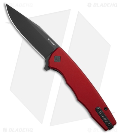 Ocaso Strategy Liner Lock Knife Red Aluminum (3.5" Black) 29RDB
