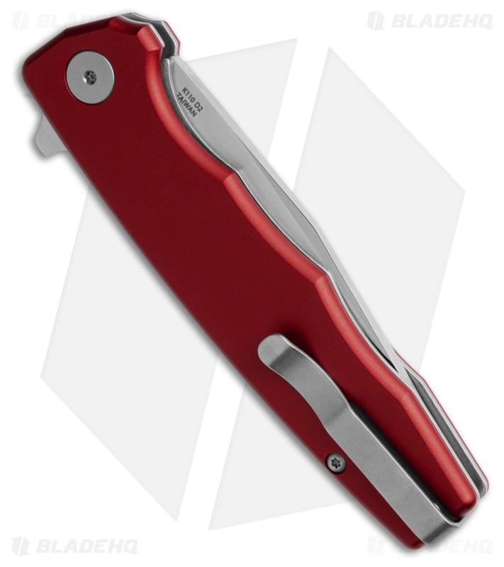Ocaso Strategy Liner Lock Knife Red Aluminum (3.5" Satin) 29RDS