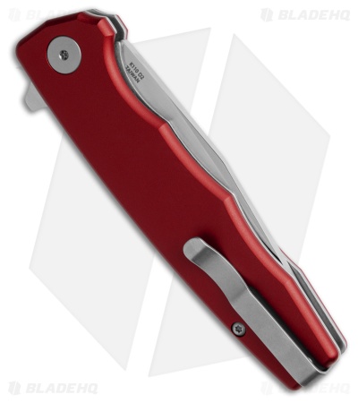 Ocaso Strategy Liner Lock Knife Red Aluminum (3.5" Satin) 29RDS