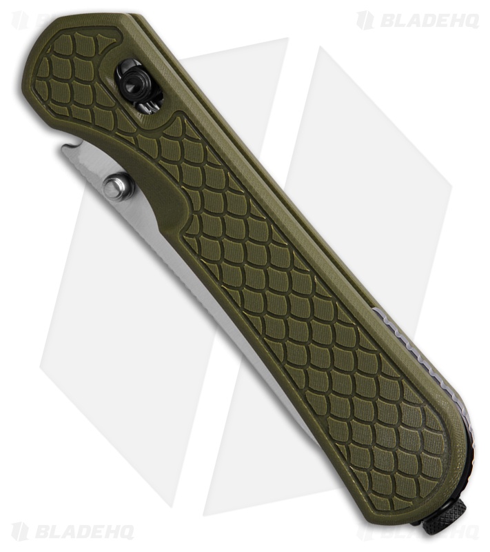 Piratech Kraki Lite Crossbar Lock Knife Dragon Scale Green G-10 (3.2" Satin)