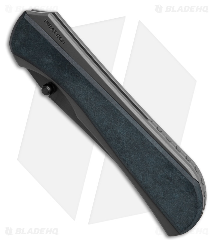 Piratech Saga Knife Black BB Ti + Blue Canyon Richlite Inlay (3.6" Mirror DLC)