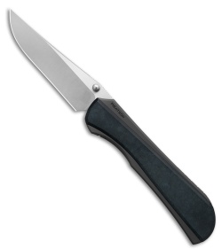 Piratech Saga Knife Black BB Ti + Blue Canyon Richlite Inlay (3.6" Satin)