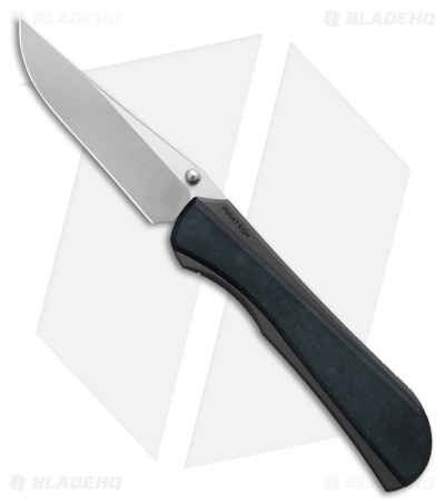 Piratech Saga Knife Black BB Ti + Blue Canyon Richlite Inlay (3.6" Satin)