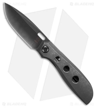 Poikilo Blade Gecko BS3 Frame Lock Knife DSW Titanium w/Holes  (3.25" Two-Tone)