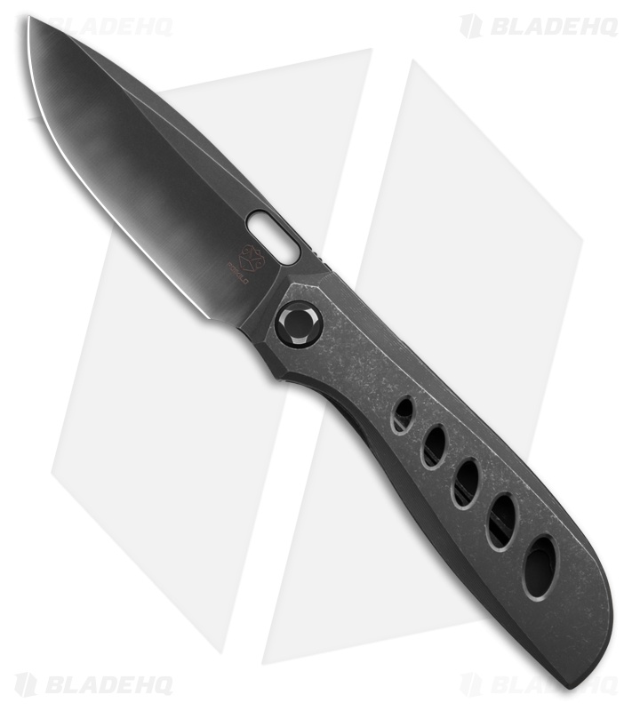 Poikilo Blade Gecko BS4 Frame Lock Knife DSW Titanium w/Holes  (3.25" Two-Tone)