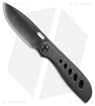 Poikilo Blade Gecko BS4 Frame Lock Knife DSW Titanium w/Holes  (3.25" Two-Tone)