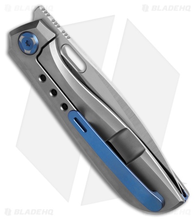 Poikilo Blade Gecko WS3 Frame Lock Knife Titanium w/Holes (3.25" Satin)