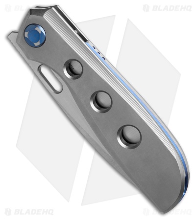 Poikilo Blade Gecko WS3 Frame Lock Knife Titanium w/Holes (3.25" Satin)