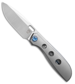 Poikilo Blade Gecko WS3 Frame Lock Knife Titanium w/Holes (3.25" Satin)