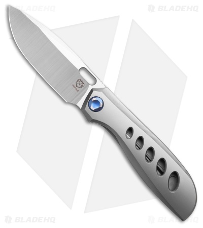 Poikilo Blade Gecko WS4 Frame Lock Knife Titanium w/Holes  (3.25" Satin)
