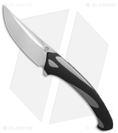 Poikilo Blade Orca Frame Lock Knife Black/Gray Titanium (3.6" Mirror SW)