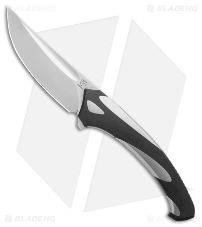Poikilo Blade Orca Frame Lock Knife Black/Gray Titanium (3.6" Pearlescent SW)