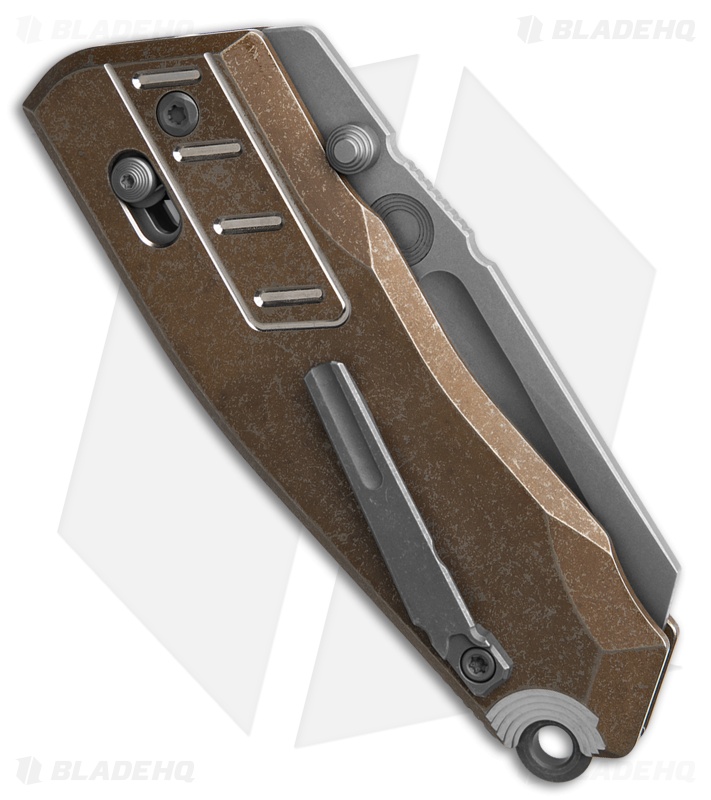 Poikilo Blade Task Vader Crossbar Lock Knife Rusty Tank Ti (3.9" Pearlescent SW)