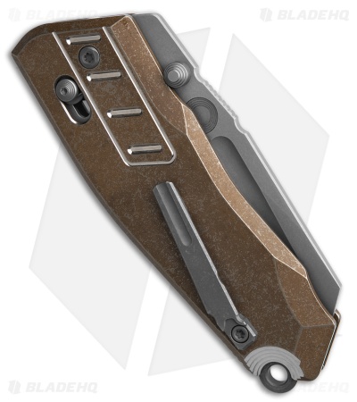 Poikilo Blade Task Vader Crossbar Lock Knife Rusty Tank Ti (3.9" Pearlescent SW)