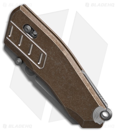 Poikilo Blade Task Vader Crossbar Lock Knife Rusty Tank Ti (3.9" Pearlescent SW)