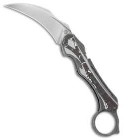 Poikilo Blade Thorny Devil Frame Lock Knife Dark SW Ti/White CF (2.6" Dark SW)