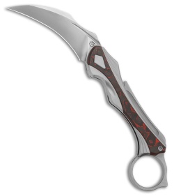 Poikilo Blade Thorny Devil Frame Lock Knife SW Ti/Red CF (2.6" Pearlescent SW)