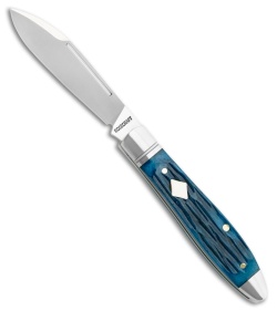 RoseCraft Blades Tanasi Lake Tear Drop Blue Jigged Bone Knife (2.8" Satin)