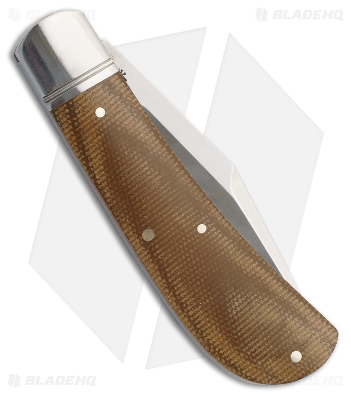 RoseCraft Blades Hatchie River Jack Pocket Knife Light Brown Micarta (3" Satin)