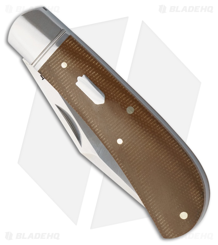 RoseCraft Blades Hatchie River Jack Pocket Knife Light Brown Micarta (3" Satin)