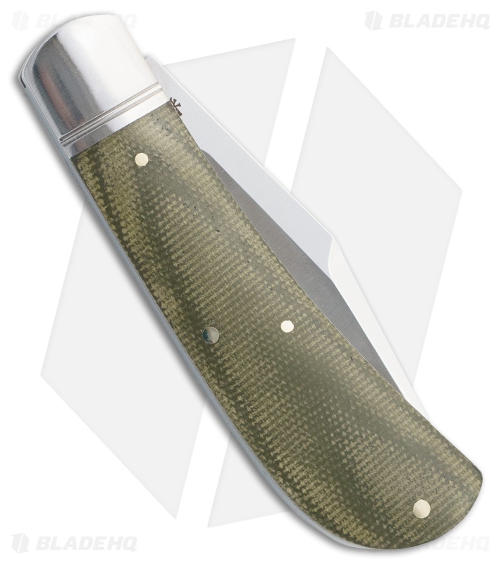 RoseCraft Blades Hatchie River Jack Pocket Knife Light Green Micarta (3" Satin)