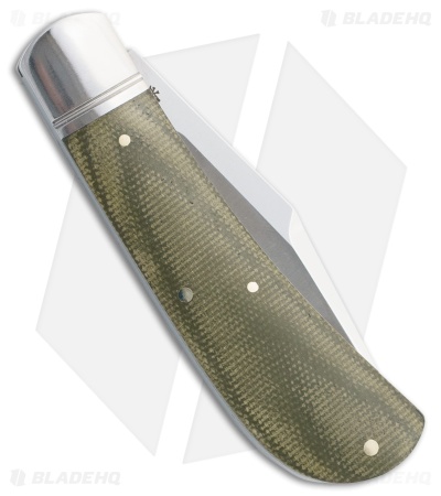 RoseCraft Blades Hatchie River Jack Pocket Knife Light Green Micarta (3" Satin)