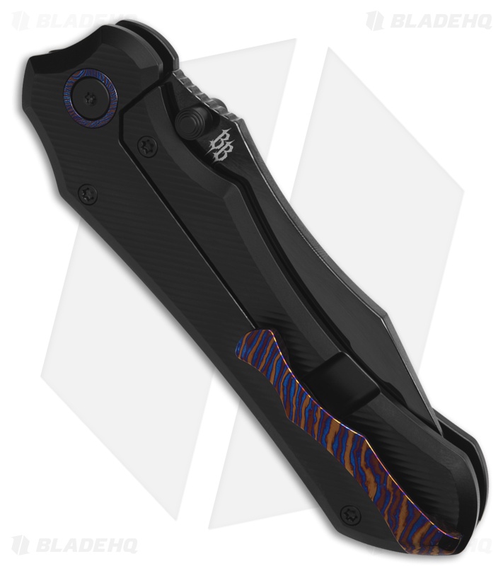 REMETTE Cathedral Frame Lock Knife DLC Ti/Timascus Clip (3.5" Mirror DLC S90V)