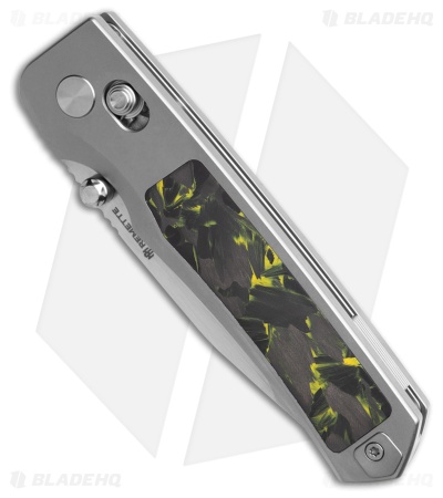 REMETTE RT-Aurora Crossbar Lock Knife Ti + Green/Black CF (2.75" Satin)