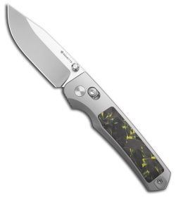 REMETTE RT-Aurora Crossbar Lock Knife Ti + Green/Black CF (2.75" Satin)