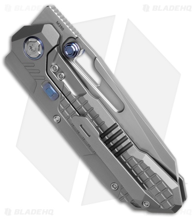REMETTE RT-Cool Leopard Button Frame Lock Knife Titanium (3.5" Pearlescent)