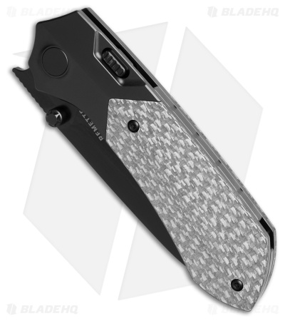 REMETTE RT-Meteor Button Frame Lock Knife Black Ti + Gray CF (3.25" Black)