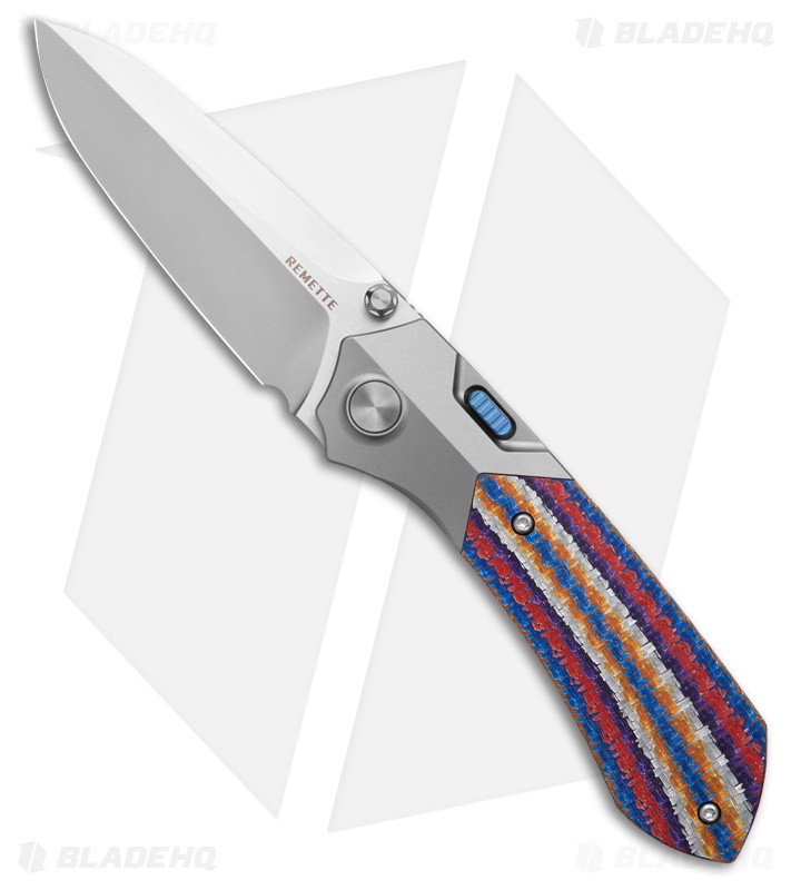 REMETTE RT-Meteor Button Frame Lock Knife Ti + CF (3.25" Satin)