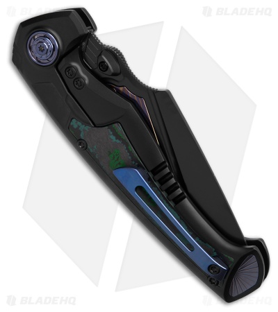 REMETTE RT-Scepter Button Frame Lock Knife Titanium/Timascus (3.5" Black)