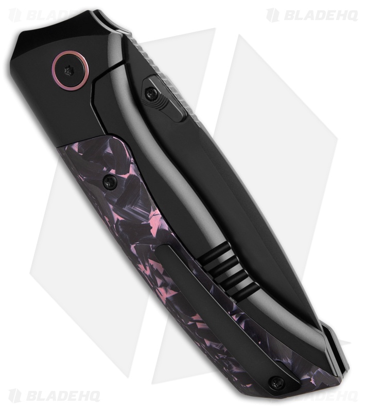 REMETTE RT-Steed Button Frame Lock Knife Black Ti + Black/Pink CF (3.1" DLC)
