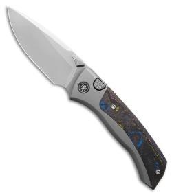 REMETTE RT-Steed Button Frame Lock Knife Ti + 80s CF (3.1" Pearlescent)