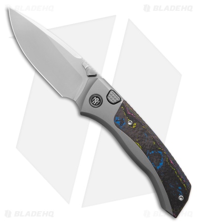 REMETTE RT-Steed Button Frame Lock Knife Ti + 80s CF (3.1" Pearlescent)