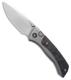 REMETTE RT-Steed Button Frame Lock Knife Ti + Purple/Blue CF (3.1" Pearlescent)