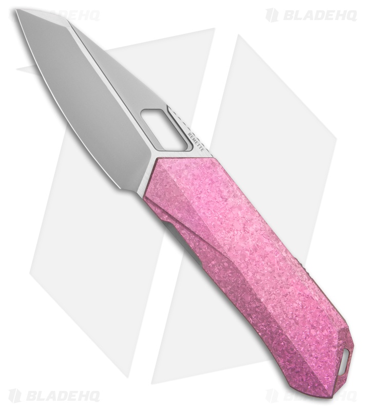 REMETTE RT-Woodpecker Liner Lock Knife Pink Titanium (3" Pearlescent)