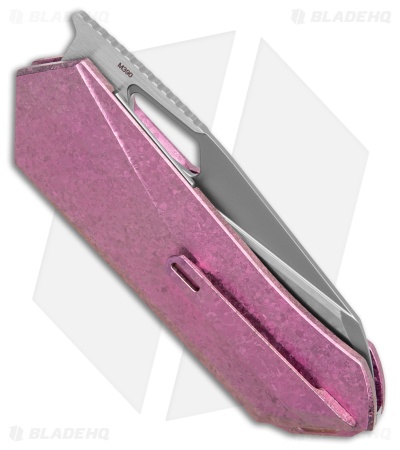 REMETTE RT-Woodpecker Liner Lock Knife Pink Titanium (3" Pearlescent)