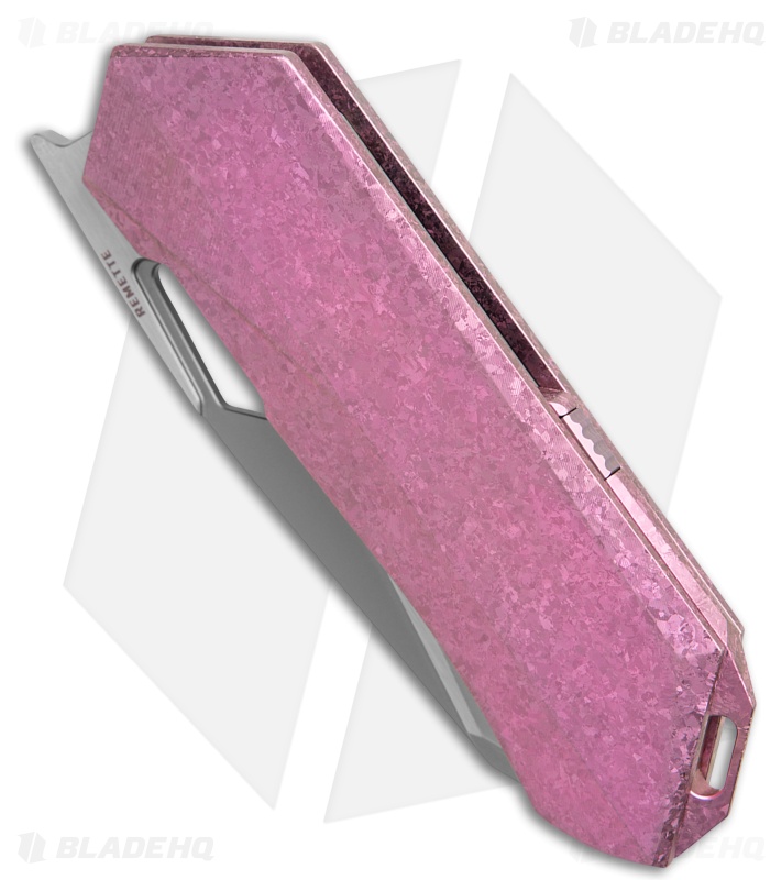 REMETTE RT-Woodpecker Liner Lock Knife Pink Titanium (3" Pearlescent)
