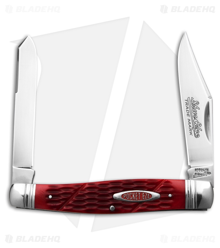 Robeson Cutlery Texas Moose Folding Knife Red Jigged Bone - Blade HQ