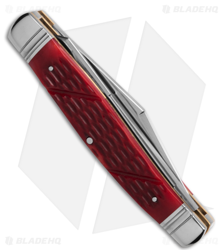 Robeson Cutlery Texas Moose Folding Knife Red Jigged Bone - Blade HQ